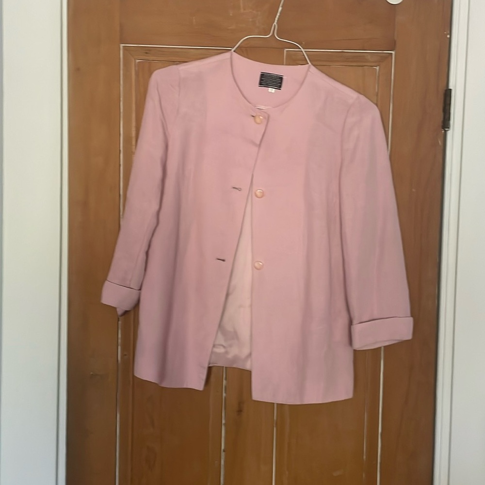 Ballet pink linen blazer